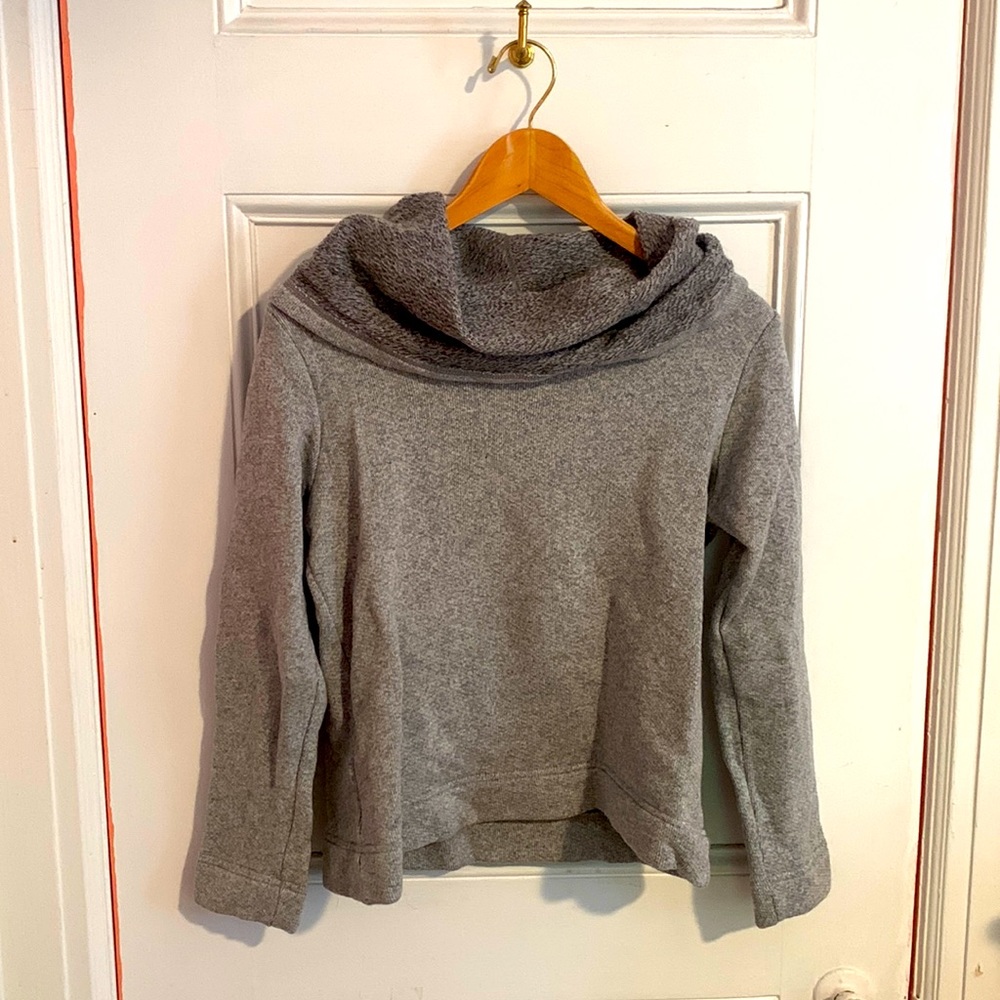 J Crew wool cotton blend funnel neck gray sweater in size M